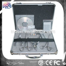 Ear Gun Piercing Tools with 4 basic body piercing tools, 1 case, 1 teaching DVD,15 piercing needles, 15 piercing jewelry